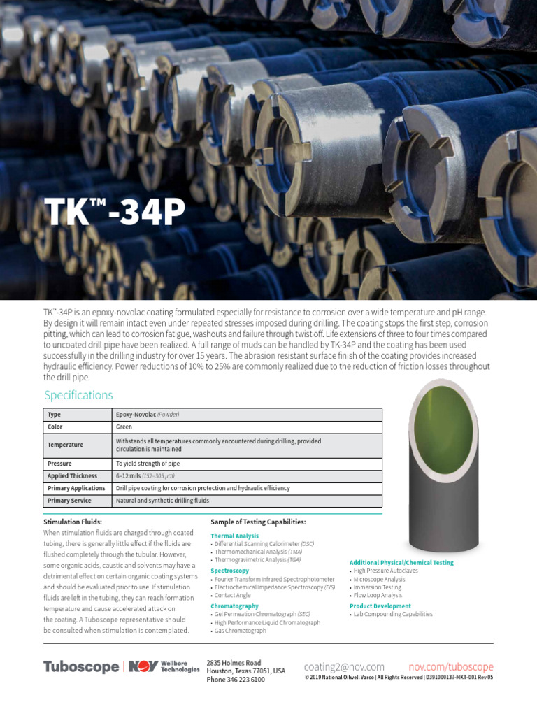 TK34P Coating Specs Sheet | PDF | Chromatography | Corrosion