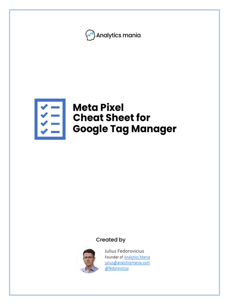 Facebook pixel cheat sheet for gtm analytics mania 3 pdf facebook