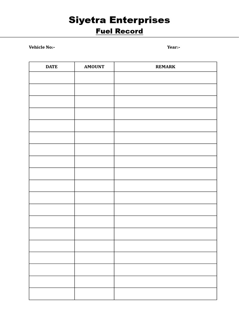 Fuel Record | PDF | Business | Technology & Engineering