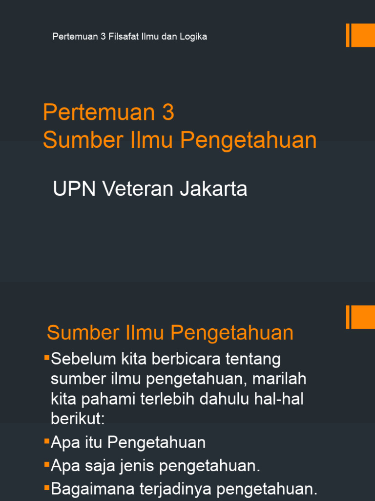 Kuliah 3 Sumber Ilmu Pengetahuan | PDF