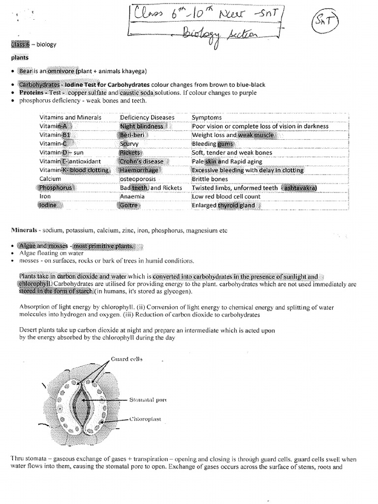 SNT Class 610 NCERT Biology PDF — free download