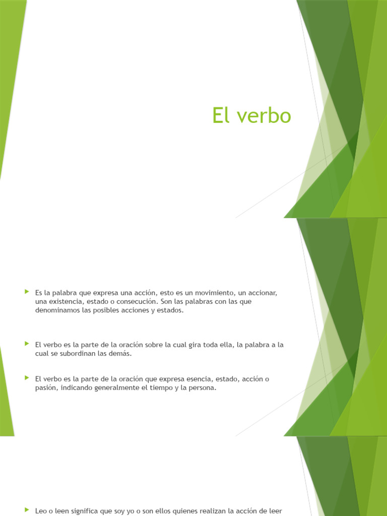 El Verbo | PDF | Verbo | Predicado (Gramática)