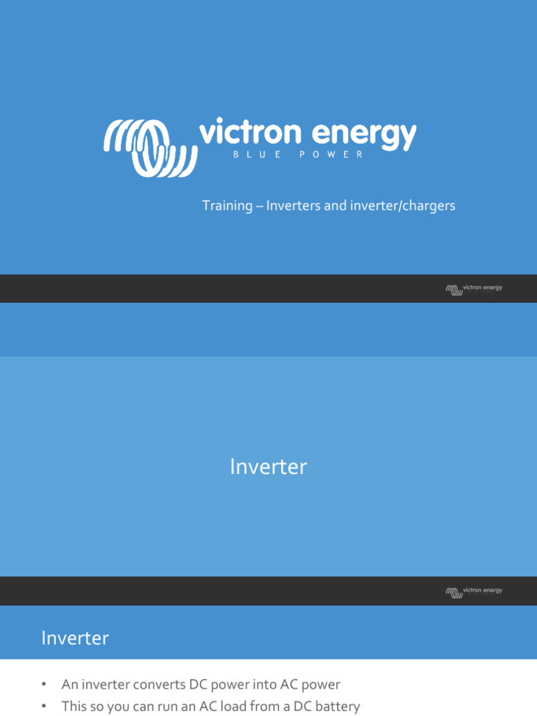 7803 VE Training Introduction To MultiPlus | PDF | Power Inverter ...