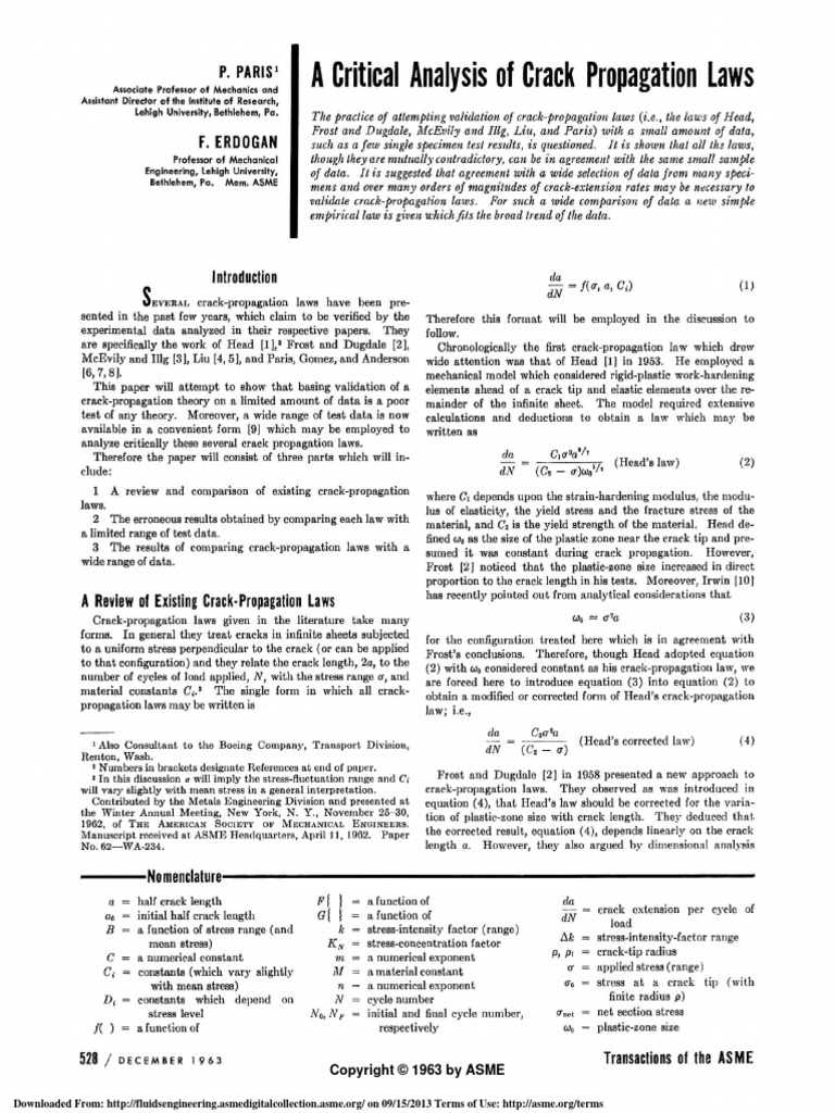 Critical Analysis of Crack Laws | PDF | Fracture Mechanics | Fracture