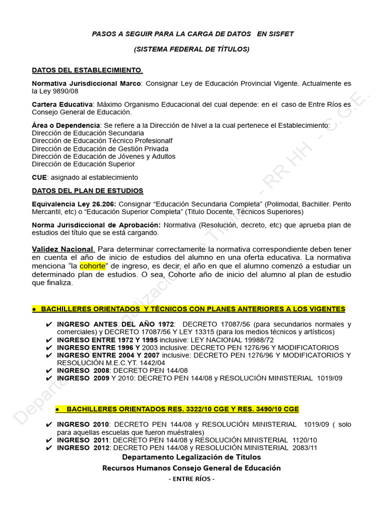 Validez Nacional de Títulos Secundarios | PDF | Educación más alta