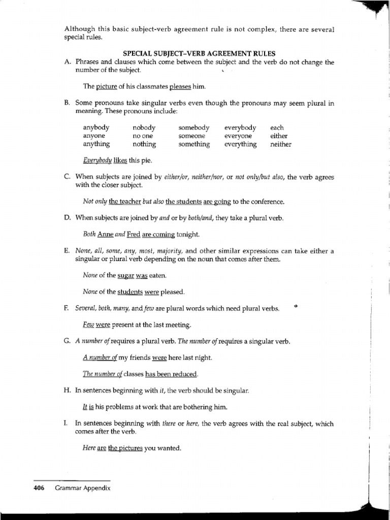 Verb and Subject Agreement | PDF