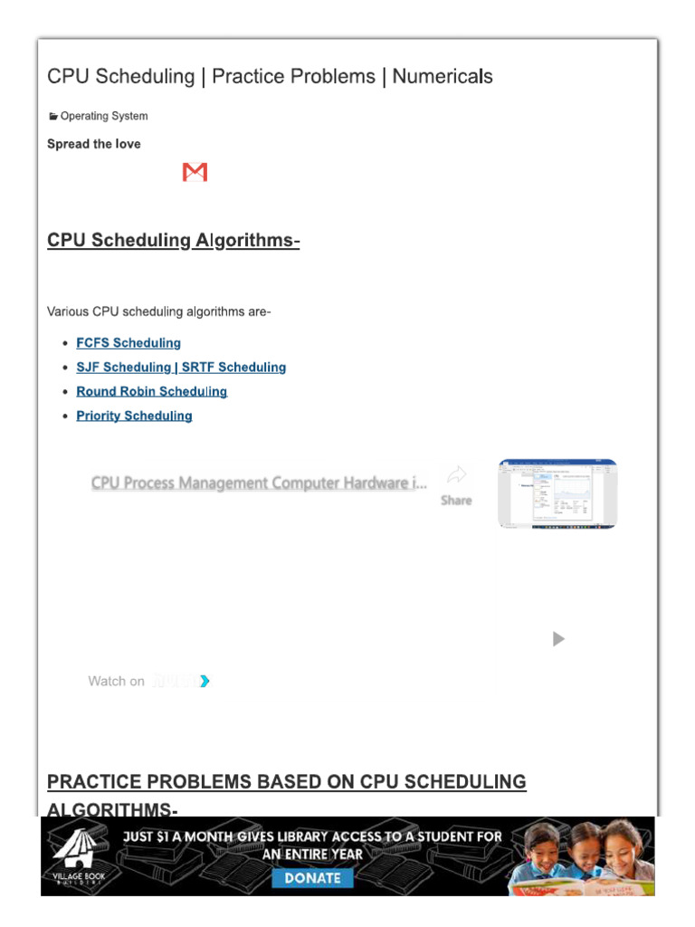 Scheduling Ex | PDF