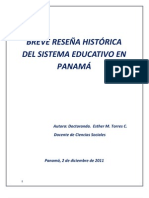 Reseña Histórica de La Educación en Panamá