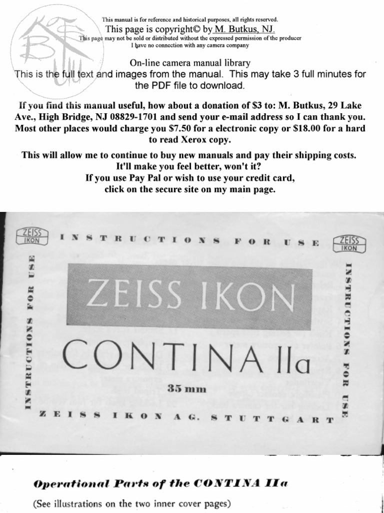Zeiss Ikon Contina IIa (527/24) – #F61120 – Foto Köberl – Secondhand