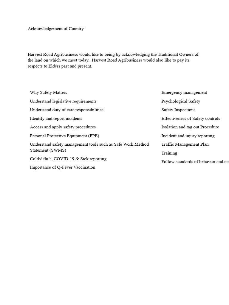 Acknowledgement of Country PDF