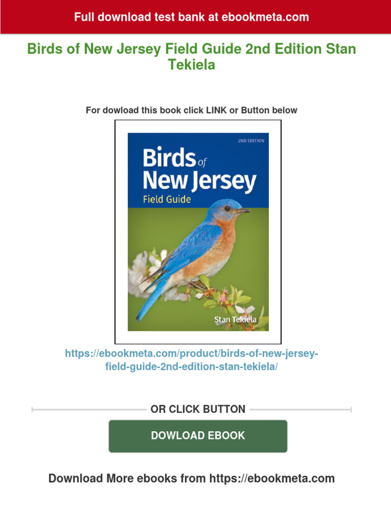 (PDF Download) Birds of New Jersey Field Guide 2nd Edition Stan Tekiela