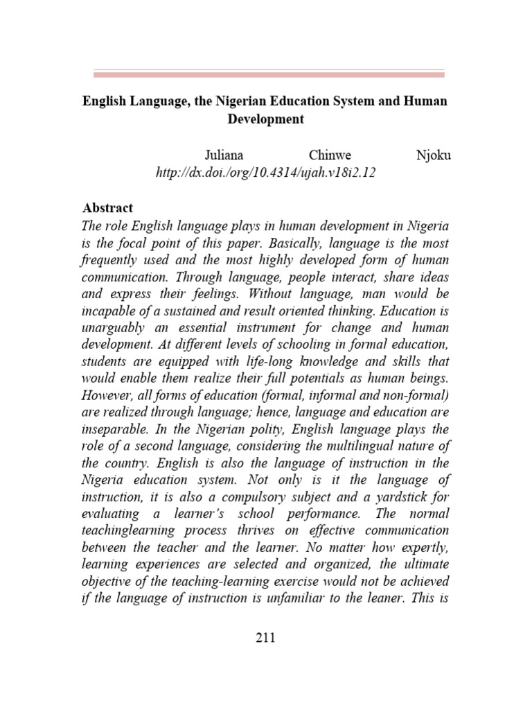 the-status-of-english-language-in-the-nigerian-educational-system