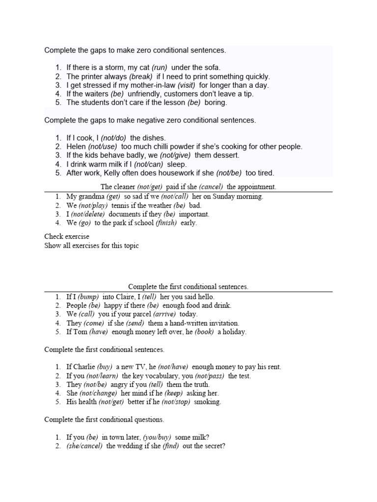 conditional sentences quiz | PDF
