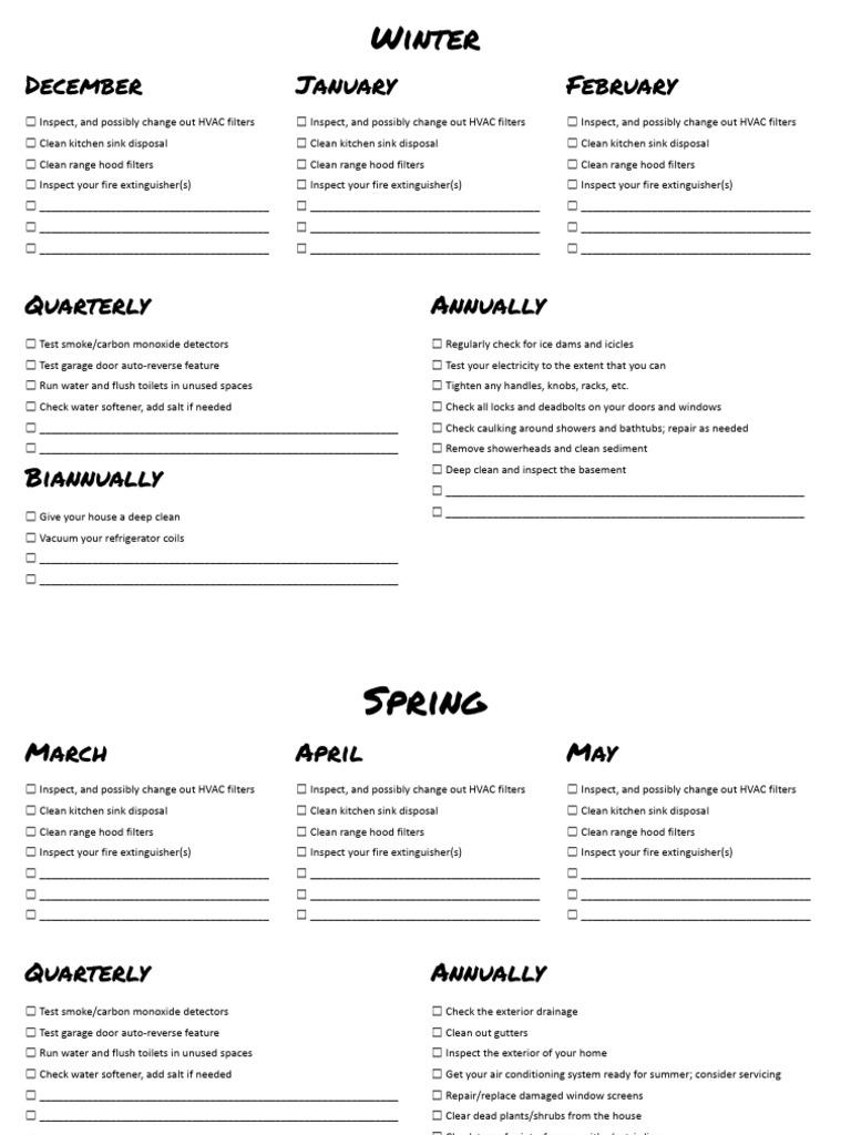 Home Maintenance Checklist | PDF
