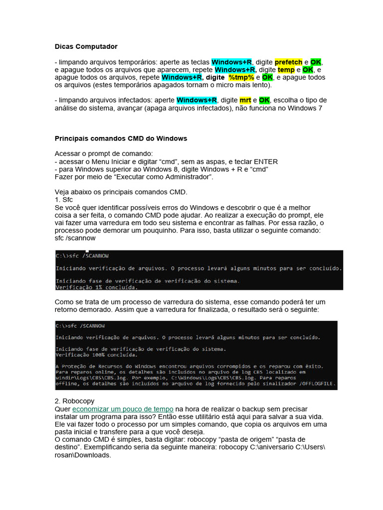 Dicas Computador 1 Pdf Botão Ctrl Arquivo De Texto