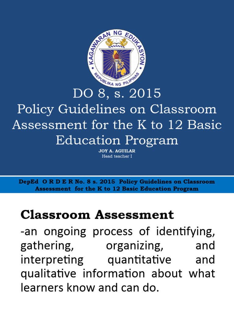 K to 12 Classroom Assessment Guidelines | PDF | Educational Stages ...
