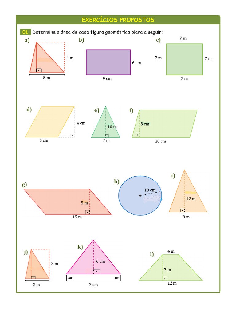 1 - Áreas de Figuras Planas - 2024 | PDF