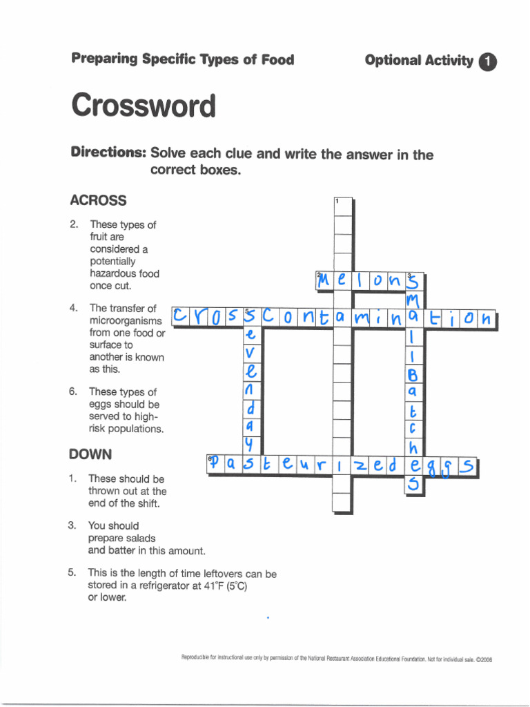 Sanitation Worksheet PDF