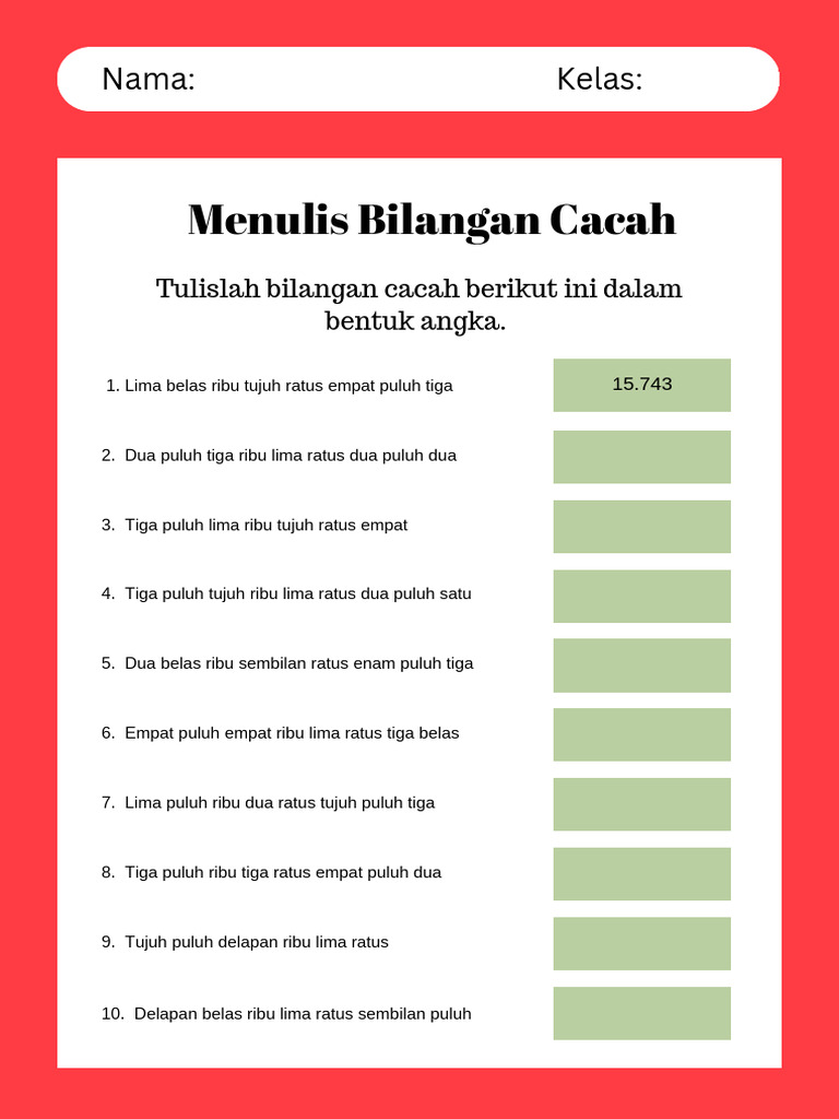 LKPD Bilangan Cacah Kelas 4 | PDF | Griya & Taman