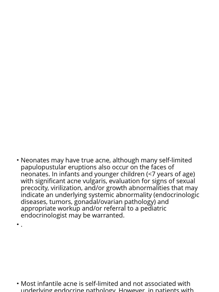 Pediatric Acne Diagnosis and Treatment Guide | PDF | Human Life Stages ...