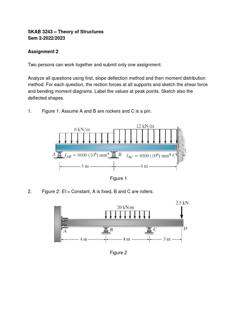Assignment 2 slope deflection method pdf