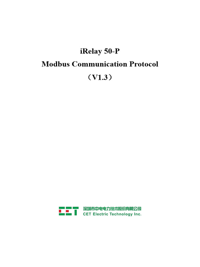 iRelay 50-P Modbus Protocol Guide | PDF | Electronics | Computer Networking