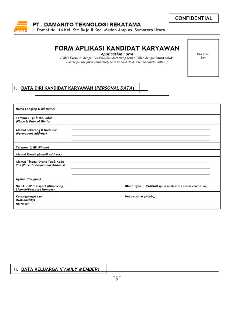 Form-Aplikasi-Penerimaan Karyawan | PDF