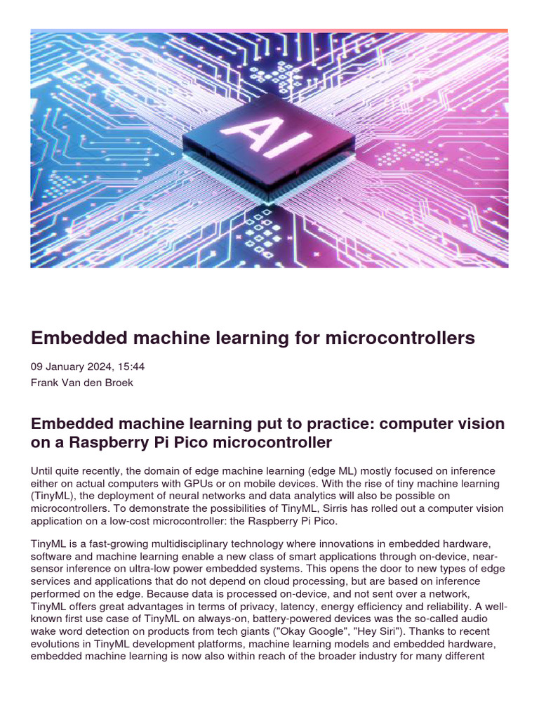 Embedded Machine Learning For Microcontrollers | PDF | Deep Learning ...