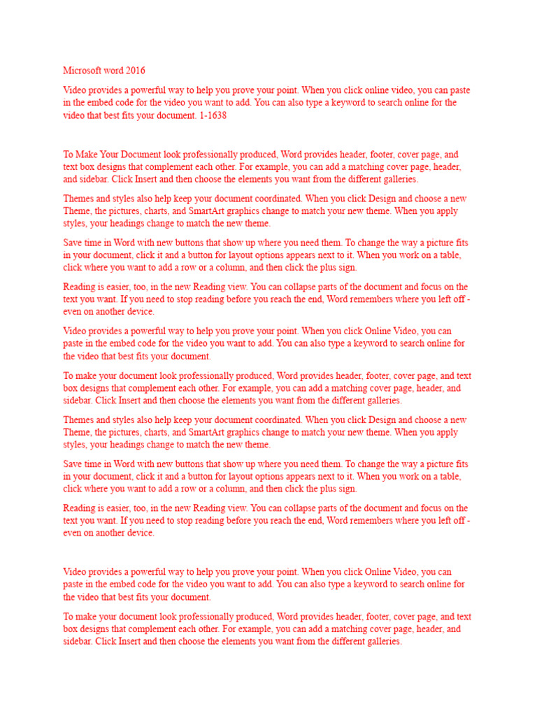 Microsoft Word 2016 Pdf Page Layout Microsoft Word