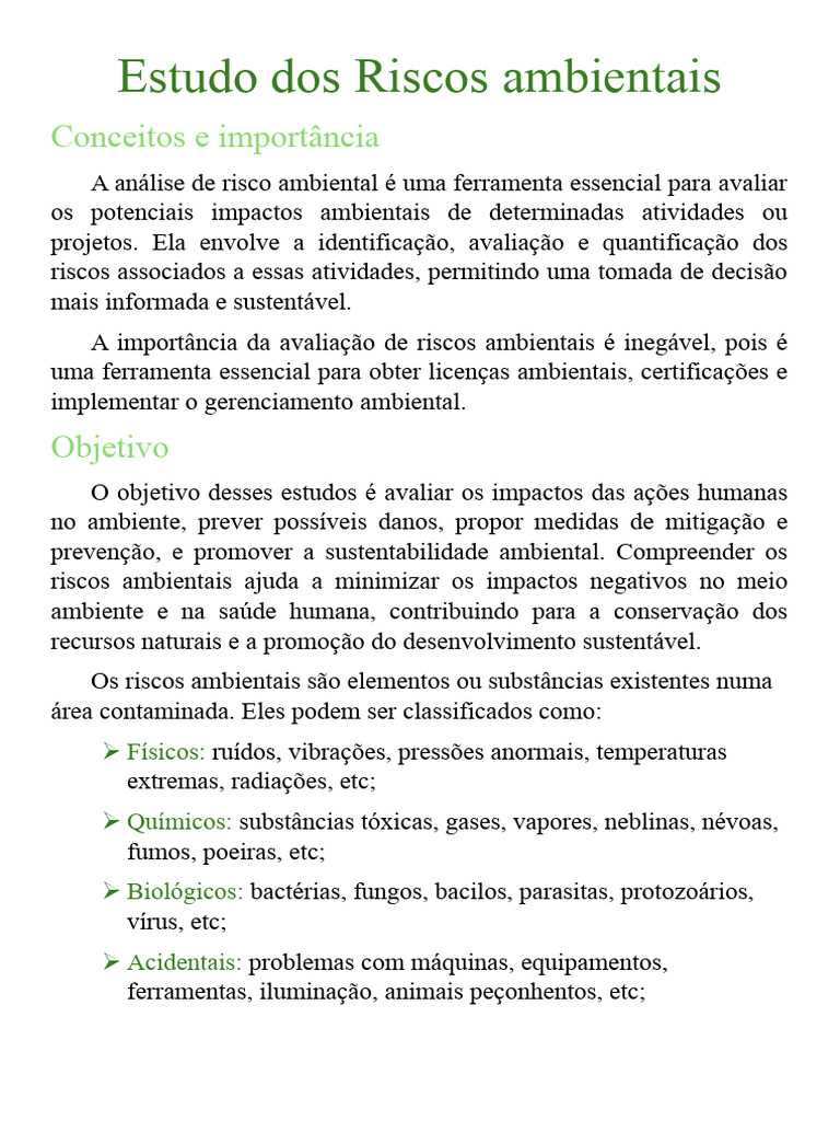 Gestão Quantitativa de Riscos Ambientais | PDF | Ambiente natural ...