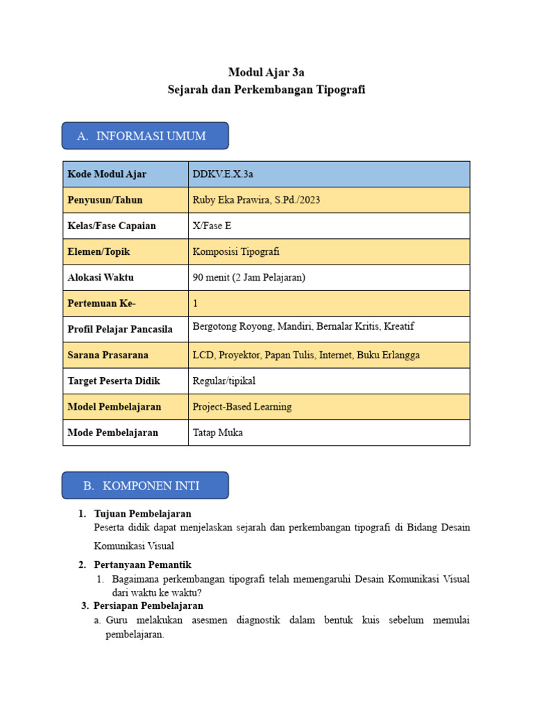 Modul Ajar Bab 3 | PDF | Seni