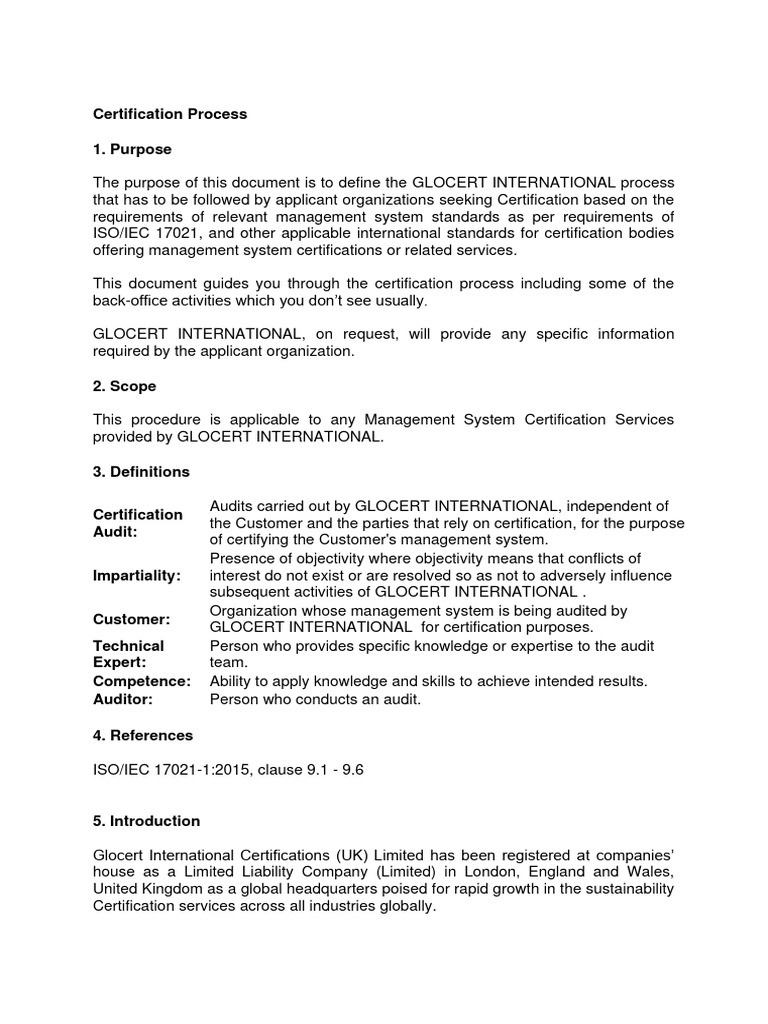 L1 Certification Process | PDF | Audit | Certification
