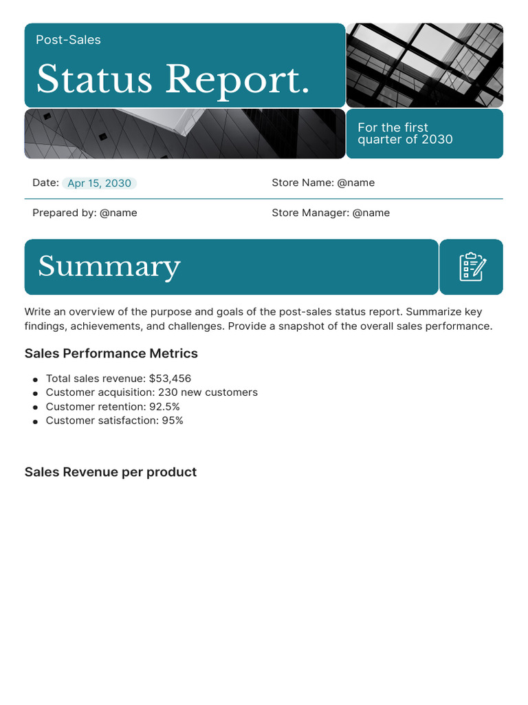 Q1 2030 Post-Sales Status Report | PDF