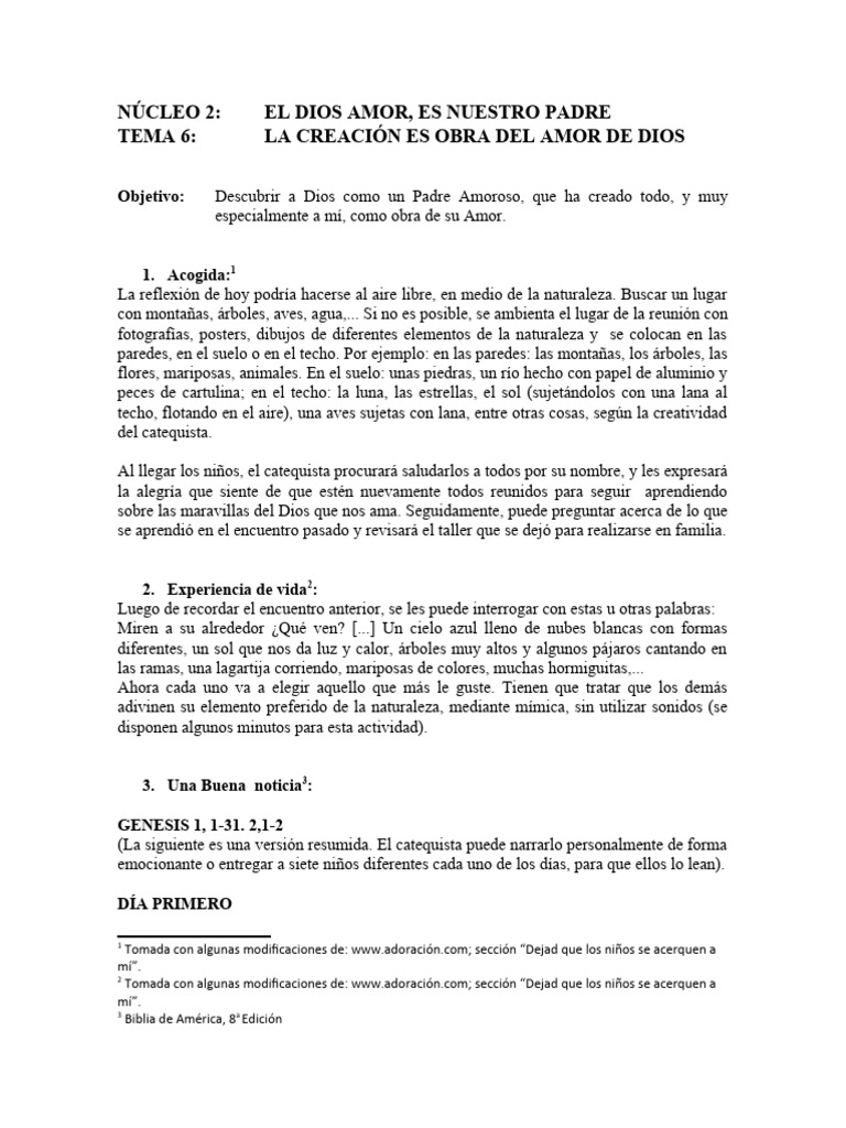 Amor de Dios en la Creación Infantil | PDF | Amor | Dios