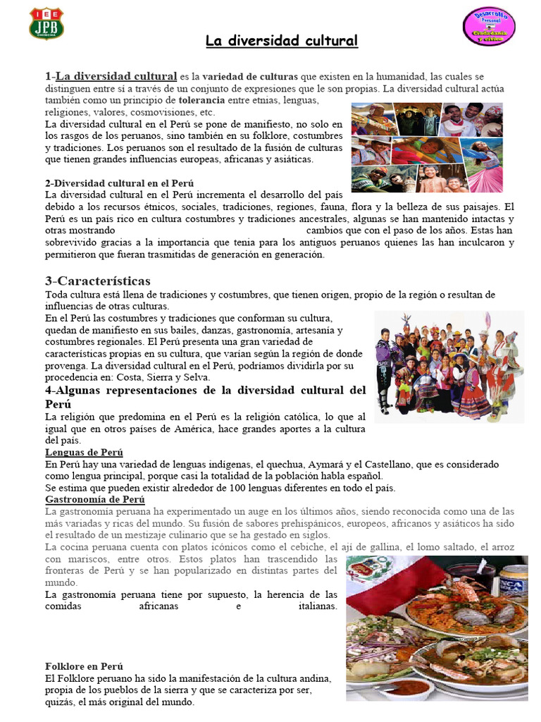 Diversidad Cultural en el Perú: Un Análisis | PDF | Perú