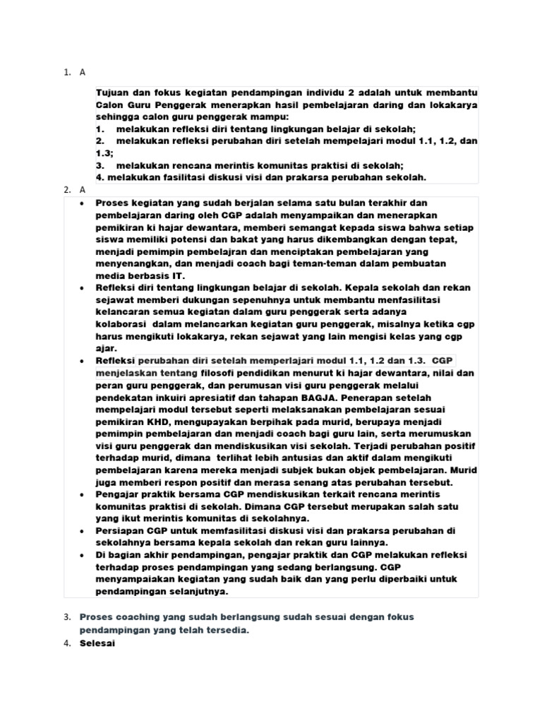 Refleksi dan Rencana Perubahan CGP | PDF | Karier & Perkembangan