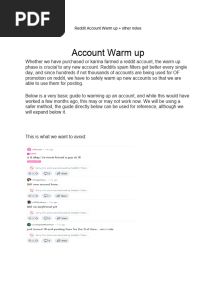 Reddit Account Warm Up