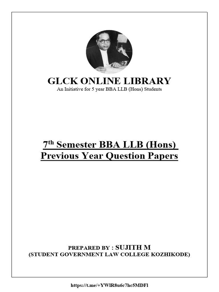 BBA LLB 7th Sem Question Papers | PDF