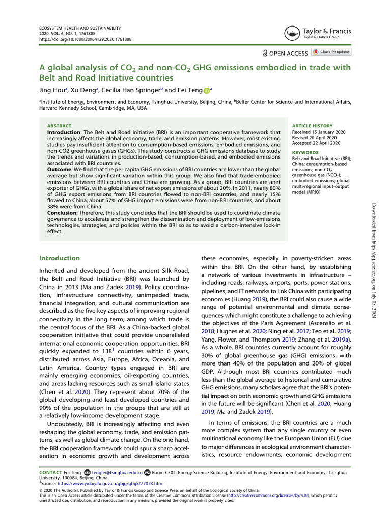 A Global Analysis of CO2 and non-CO2 GHG Emissions | PDF | Greenhouse ...