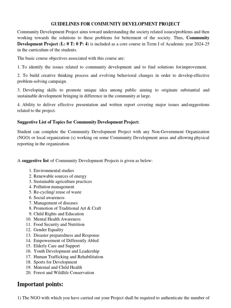 Guideline Community Development Project | PDF | Sustainability