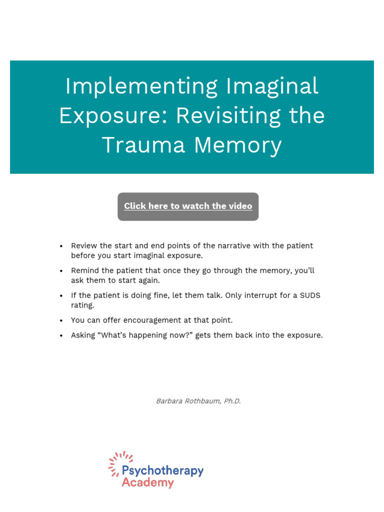 Implementing Imaginal Exposure Techniques | PDF | Psychological Trauma ...