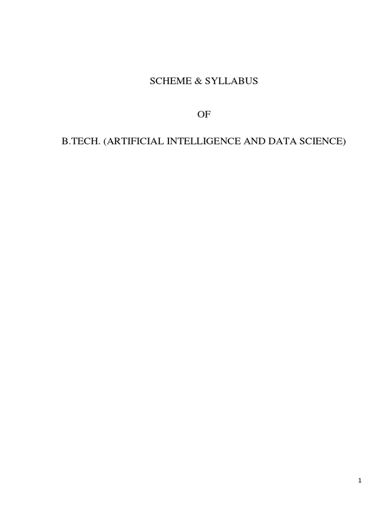 B.Tech AI & Data Science Syllabus | PDF | Force | Transformer