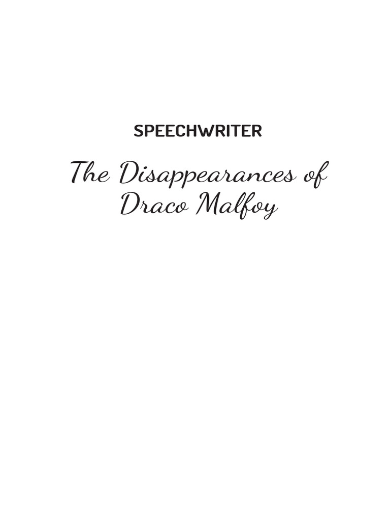 The Disappearances of Draco Malfoy STANDARD PDF Harry Potter Fantasy Worlds