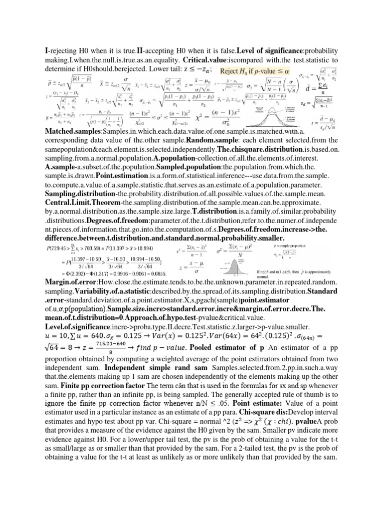 Hypothesis Testing and Sampling Methods | PDF | Estimator | Chi Squared ...