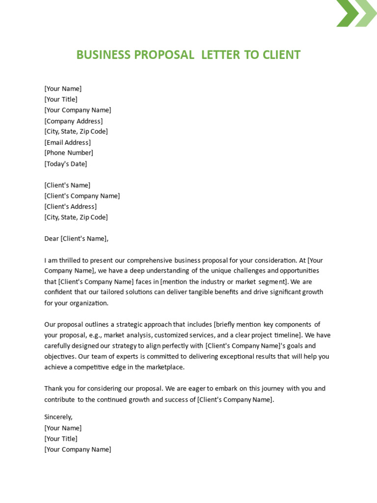 Business Proposal Letter Template | PDF | Career & Growth | Business