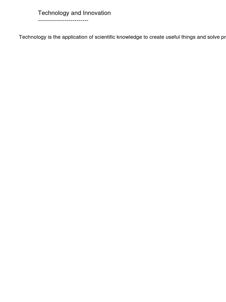 Technology and Innovation | PDF | Computers | Technology & Engineering