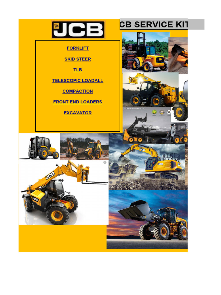 JCB Service Kits Overview and Parts | PDF | Industrial Equipment ...