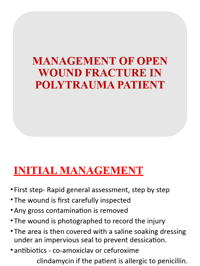 Management of Open Wound Fracture in Polytrauma Patients | PDF | Wound ...