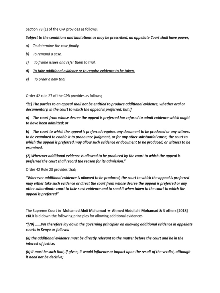 Principles for Admitting Additional Evidence | PDF | Appeal | Evidence