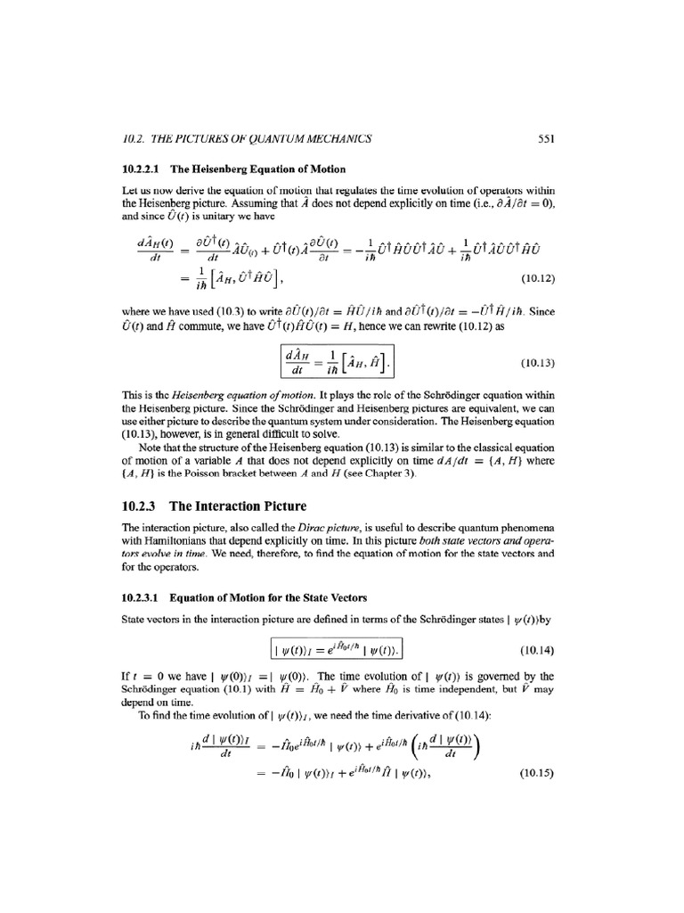 Pictures of Quantum Mechanics | PDF